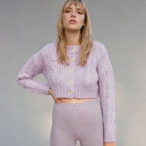 URBAN OUTFITTERS Cameron cropped cable knit cardigan